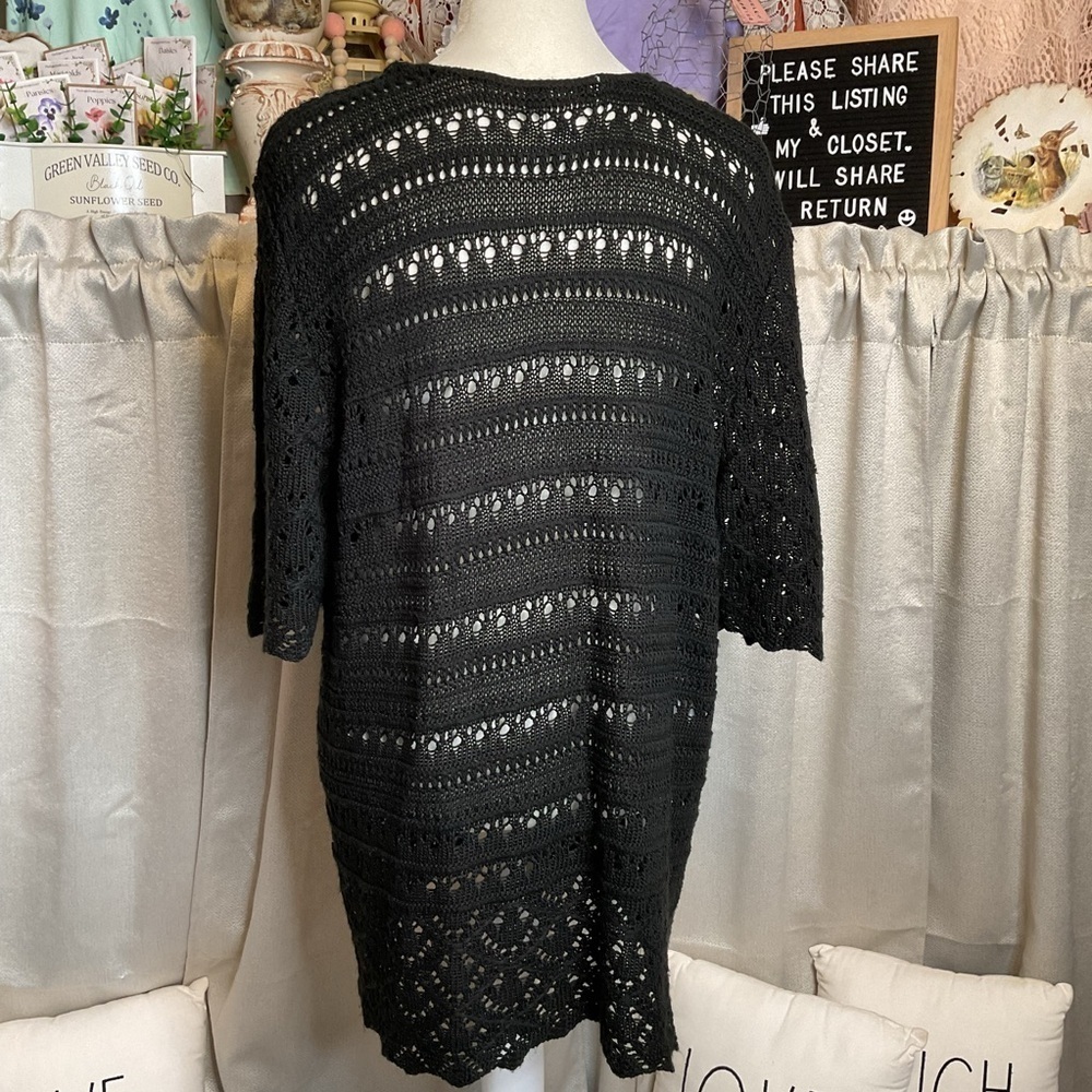 Christopher & Banks Black Open-Front Cardigan PXL - Picture 5 of 8